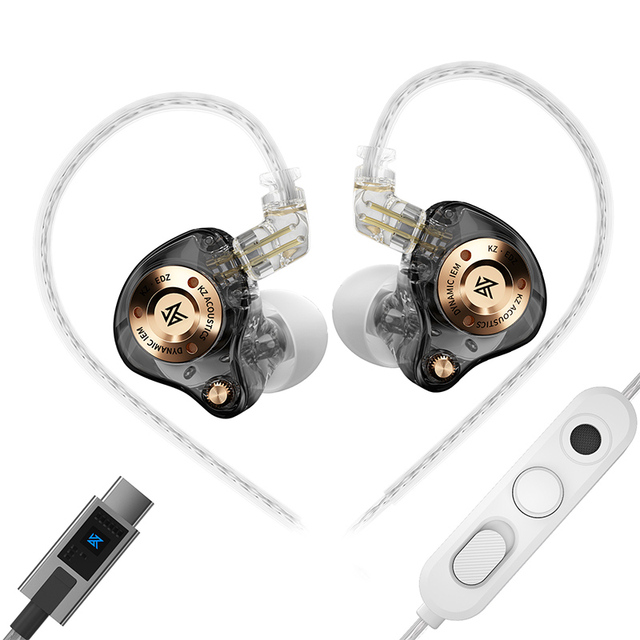 KZ EDZ 1DD Dynamic in Ear Monitor Detachable Wired Headphones Sport Earphones Type C Earbuds 3.5mm Jack Headset
