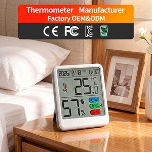 Thermomètre hygromètre numérique de bureau pour intérieur avec indicateur de confort - Product Image 1