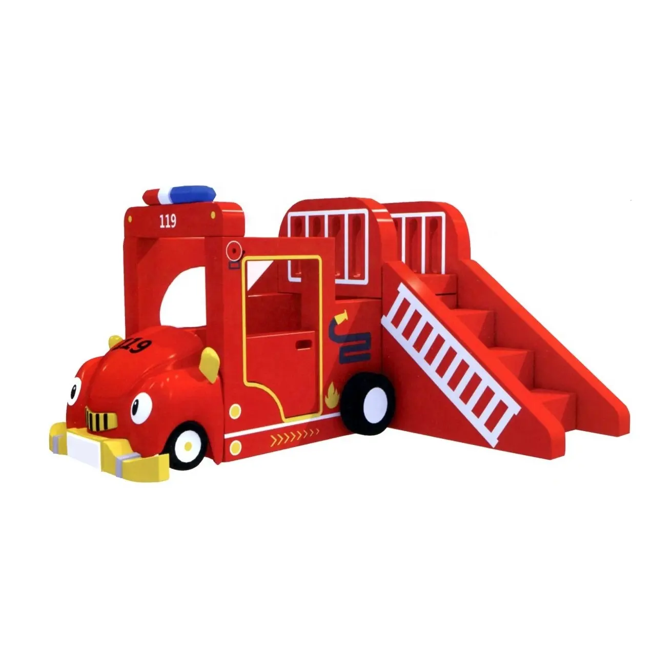 Top quality factory direct wholesale preschool children indoor climbing equipment fire truck shape soft indoor playground