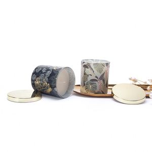 Bougie parfumée élégante en verre floral, cire de soja, aromathérapie, décoration d'intérieur, durée de combustion de 20 à 40 heures, mèche simple, Noël - Product Image 3