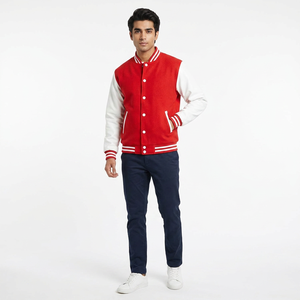 2026 Vintage <b>Men's</b> College Baseball <b>Jacket</b> Canvas Varsity Style Stand Embroidered <b>Letters</b> Front Winter Covered Button Closure - Product Image 1