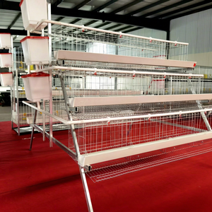 Jaula para pollos de 3 niveles tipo A, galvanizada en caliente, para 96 aves, con bebedero automático de niple y comedero resistente para aves de corral - Product Image 1