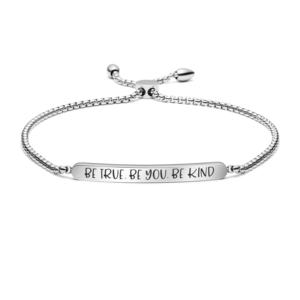 Joycuff-joyería minimalista Unisex, brazalete <span class=keywords><strong>de</strong></span> plata con letras grabadas ajustables - Product Image 3