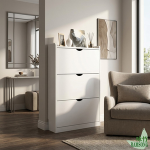 Zapatero Blanco Ajustable <span class=keywords><strong>para</strong></span> Sala de Estar, Diseño Ultrafino Abatible, Moderno y Sencillo, de Madera, <span class=keywords><strong>para</strong></span> Montar en la Pared - Product Image 5