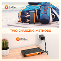Batterie solaire magnétique étanche 22,5W 10000mAh, chargeur solaire pour le camping et la randonnée, IP67, banque d'alimentation sans fil d'urgence 15W