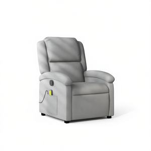 Sillón Reclinable de Masaje Gris Claro, Control Remoto Inalámbrico, Uso Doméstico - Product Image 1