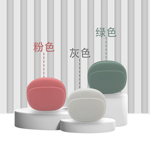 Bolsa de almacenamiento de silicona para auriculares, color rosa, verde y gris, a prueba de golpes, ligera, organizadora de cables - Product Image 1
