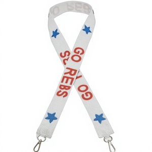 Go Rebs Nylon <b>Lanyard</b> With Blue Stars And Metal Hook Adjustable Strap - Product Image 1