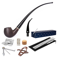MUXIANG Luxe Pipes à Fumer en Ébène 9mm Portable avec Finition Laquée Tubes à Pipe en Bois Accessoire de Gros de Luxe