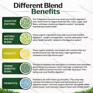 Integratore di Enzimi Digestivi Potenziato con Prebiotici, Supporto per l'Intestino e il Sistema Digestivo, Capsule Rigide Prebiotiche - Product Image 5