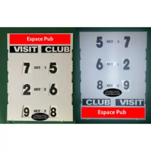 Manuel Scoreboard kompakt çift taraflı 80x60 cm tenis Padel hentbol için tüm hava açık veya kapalı için Unperishable