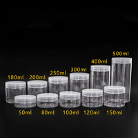 Pots en plastique PET avec couvercle, disponible en plusieurs couleurs, 30ml, 50ml, 60ml, 80ml, 100ml, 120ml, 150ml, 200ml, 250ml, 300ml, 400ml, 500ml, 800 pièces