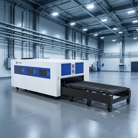 Machine de découpe laser à fibre CNC à double table pour tôles métalliques 12KW avec refroidisseur d'eau et couverture intégrale