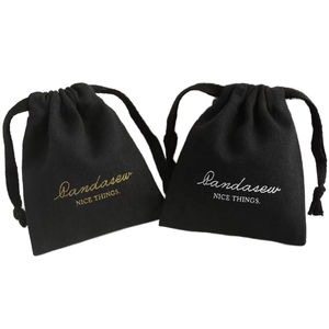 Sac à cordon en tissu avec logo personnalisé EHUNT, taille et couleur personnalisées, sac cadeau à cordon avec logo personnalisé, pour bijoux et cadeaux - Product Image 5