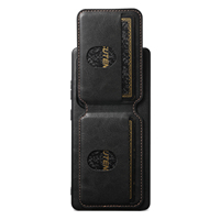Étui de luxe en similicuir pour téléphone portable avec porte-cartes et support, compatible charge magnétique/sans fil pour S26/S25/S24/S23/S22/Note 20