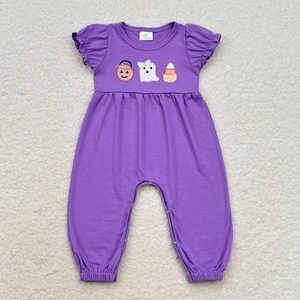 Vestido y Mono Morado de Algodón con Apliques de Halloween, Manga Larga, Cuello Redondo, Lindo, para Niñas, Ropa de Otoño - Product Image 3