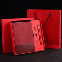 Cahier A5 personnalisé en PU de qualité supérieure et ensemble de clé USB pour stylo Cahier de journaux Bloc-notes Ensemble de cadeaux d'entreprise