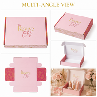 Boîte cadeau rose de luxe personnalisée avec logo en feuille d'or pour ensemble de soins de la peau, emballage de parfum, boîte en papier pour l'expédition