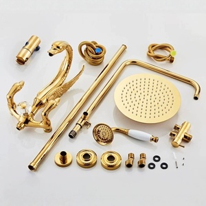 Ensemble <span class=keywords><strong>de</strong></span> <span class=keywords><strong>douche</strong></span> mural en laiton doré <span class=keywords><strong>de</strong></span> style européen et chinois rétro, avec <span class=keywords><strong>barre</strong></span> <span class=keywords><strong>de</strong></span> <span class=keywords><strong>douche</strong></span> à jet doux pour usage domestique et hôtelier (5 ans) - Product Image 5
