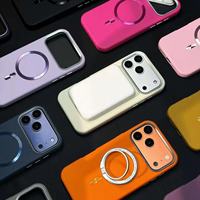 Coque hybride TPU PC avec anneau magnétique métallique intégré, anti-traces de doigts, résistante aux chutes, avec protection d'objectif pour iPhone 18 17 16 Pro Max