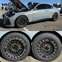 Jantes forgées Belak Series 2 noires à becquet fraisé de 16, 17, 18 et 20 pouces pour la course de dragster, compatibles avec Civic, Integra, Golf, BMW M3, M4, Supra A90