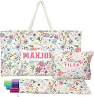 Sac en toile multifonctionnel portable à imprimé floral pour le mahjong américain, livraison rapide, en stock, pour transporter les tuiles et les supports