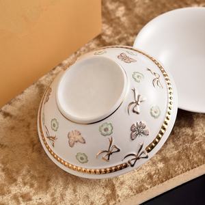 Colorful Hand-Painted Butterfly Pattern Europe Design Eco-Friendly Customized Bone China 6-Inch Salad <b>Bowls</b> for Hotel Party Use - Product Image 2