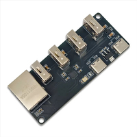 CH339F USB a RJ45 Ethernet Hub Module Extensor USB2.0 de 4 canales con controlador de tarjeta de red Plug and Play