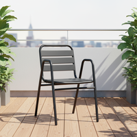 Chaise de salle à manger d'extérieur en fer et métal pour jardin, fauteuil simple en acier pour patio