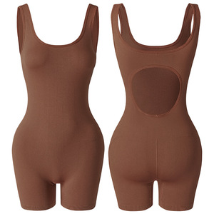Sans couture couleur unie <span class=keywords><strong>Sexy</strong></span> beauté corps Shapewear serrer l'abdomen ascenseur fesses séchage rapide combinaison femme - Product Image 6