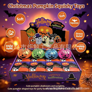Juguete Blandito Antiestrés de Calabaza de Halloween con Purpurina al por Mayor para Regalos y Detalles de Fiesta - Product Image 5
