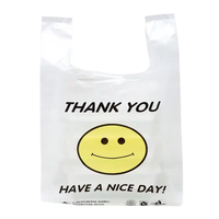 Sac en plastique HDPE de qualité alimentaire imprimé pour les courses, sacs à lanières personnalisés avec logo, idéal pour supermarchés, épiceries, plats à emporter et boulangeries
