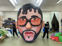 Modèle de personnage gonflable de chanteur de rap, modèle de dessin animé gonflable pour décoration sur le thème musical
