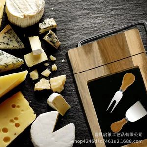 Acacia Wood <b>Cheese</b> Board With <b>Knives</b> <b>Set</b> For Home Use Durable Food Safe Cutting Tray - Product Image 3
