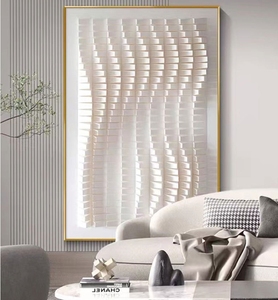 Sculpture sur bois abstraite en forme de vague, œuvre d'art Wabi Sabi, peintures en grès 3D et arts muraux pour chambres à <span class=keywords><strong>coucher</strong></span> - Product Image 2