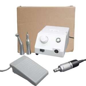 เครื่องขัดฟันแบบไมโครมอเตอร์ 2032 OEM ผลิตในเกาหลี ความเร็ว 35000 รอบต่อนาที สำหรับงานทันตกรรมในห้องปฏิบัติการ รุ่น AtMaraton N4+108E+หัวตรง/หัวงอ ชนิด E สำหรับขัดฟันปลอม - Product Image 1