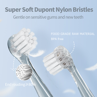 Brosse à dents électrique sonique pour enfants OEM, fonctionnant sur piles, 16000 VPM, vibrations douces, poils doux, 0-3 ans, étanche IPX7
