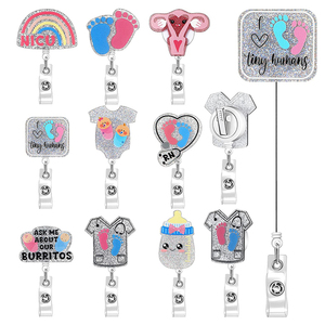 Carretes de insignia de enfermera Regalos de enfermera para Navidad Clip de insignia de identificación retráctil para tarjetero D o cordón o carretes de insignia de enfermería - Product Image 1