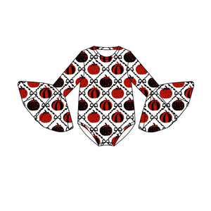 Lindo mono de Halloween con estampado para bebé recién nacida, manga larga acampanada y broche en la entrepierna - Product Image 5