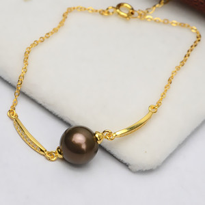 Pulsera de Plata S925 con Perla con Orificio, Accesorios de Joyería DIY de Lujo para Mujer, Brazaletes de Perlas Personalizados - Product Image 2