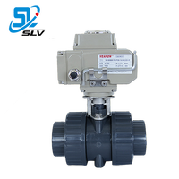 Vanne de contrôle de débit motorisée OEM 4-20ma directe d'usine vanne à boisseau sphérique en PVC/UPVC 2-3 voies avec commande d'actionneur électrique
