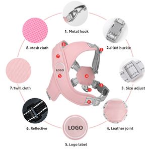 Rompi <span class=keywords><strong>Harness</strong></span> hewan peliharaan berjalan luar ruangan bentuk <span class=keywords><strong>X</strong></span> dengan fitur terpisah lembut kain kepar poliester dan tali - Product Image 2