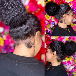 <span class=keywords><strong>Parrucche</strong></span> Frontali in Pizzo 360 Senza Colla con Fascia Invisibile, <span class=keywords><strong>Capelli</strong></span> Umani Ricci Birmani con Mèches, Parrucca in Pizzo HD per Donne - Product Image 6