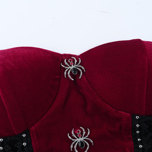 Gothic Punk Clothing Volume Palace-Style Chaleco de terciopelo rojo Otoño Nuevo estilo <span class=keywords><strong>Street</strong></span> Sexy Tops para mujeres - Product Image 5