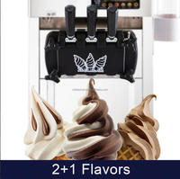 Vente en gros 2 + 1 saveurs à la demande Machine à crème glacée molle Prix de la machine à crème glacée Crème glacée molle