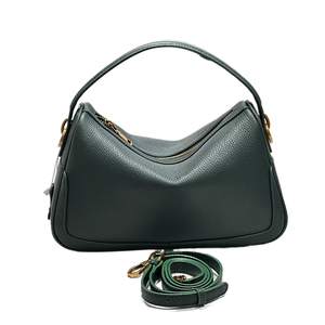 Sac à main hobo en cuir véritable pour femme avec bandoulière amovible, fermeture éclair, style Saffiano classique, usage quotidien - Product Image 1