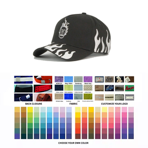 2025 en stock rojo personalizado 3D bordado logo sombreros de 5 paneles gorras deportivas con estampado de hojaldre Gorras gorra de béisbol de algodón para Unisex - Product Image 4