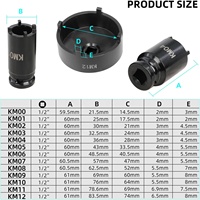 Kit de douilles à écrous de broche en acier allié 13 pièces, séparateur de roulement pour réparation automobile, usage universel, marque HTL