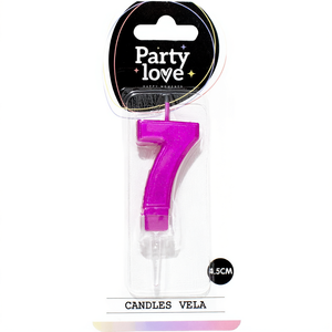 Candela Numero 7 per Feste, 4,5 Cm, Fucsia, Candele per Compleanno - Product Image 2