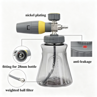 Canon à mousse neige de qualité commerciale, lance à mousse PA, valve en laiton, bouteille de 1L, raccord rapide 1/4 pour nettoyeur haute pression de garage automobile